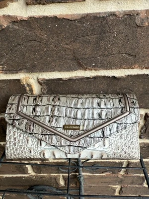 NUEVO CON ETIQUETAS $195 Cartera Brahmin Veronica Gris Justo Cuero rompeolas Multi Gris Foto 1 de 4