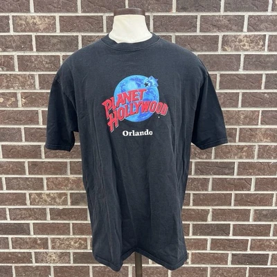 Camiseta vintage de los 90 Planet Hollywood Orlando para hombre hecha en EE. UU. negra XXL / 2XL Foto 1 de 4