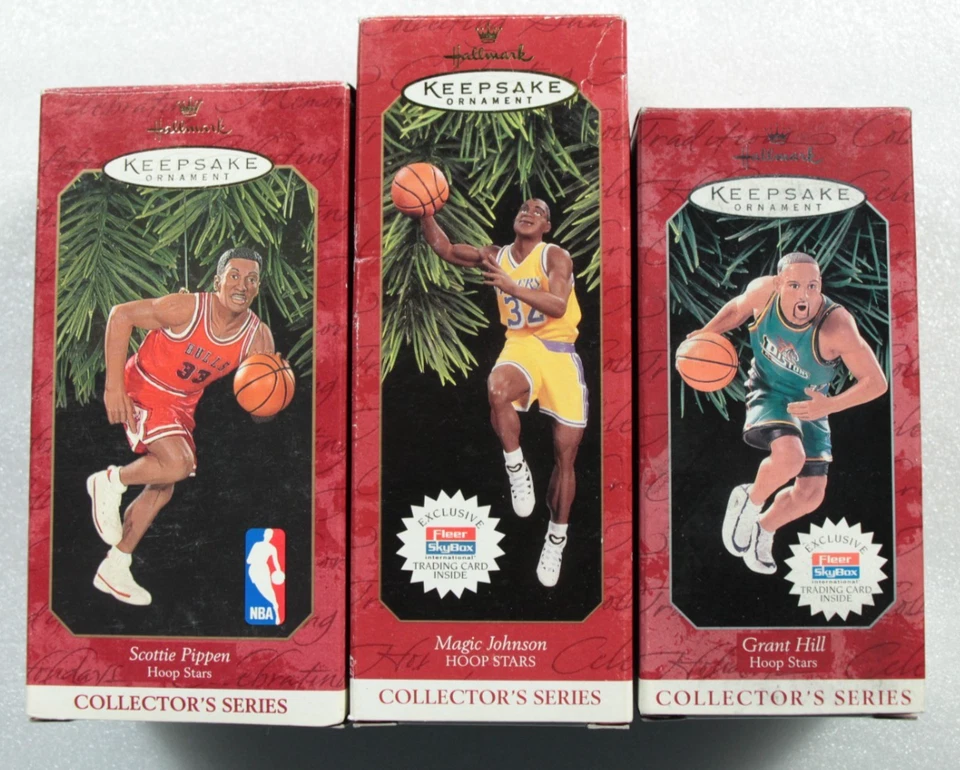 Hallmark Keepsake Christmas Ornament Basketball Lot NBA Grant Hill Magic Johnson - Image 1 of 4