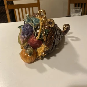 Heather Goldminc Blue Sky Tonarbeiten Füllhorn mit Kunstkeramik Blättern 2008 - Bild 1 von 20