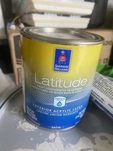 1 Quart Sherwin Williams Latitude Exterior Acrylic Latex Satin Color Is Cream - Picture 1 of 1