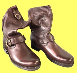 Frye Womens Brown Leather Mid Calf Boots With Adjustable Buckles Size 6.5B - Picture 1 of 8