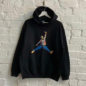 Felpa nera con cappuccio stampata Biggie X Jordan di fatto reale - Foto 1 di 4