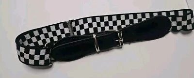 Cinturón Niños 16-19.5" Largo Negro Blanco Cuadros Foto 1 de 4