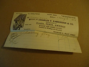 Charles F Eareckson & Co 1909 BALTIMORE MD billhead - Picture 1 of 1