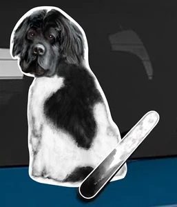 Newfoundland Landseer Dog and Animal rear window wiper sticker - 10 inches tall - Bild 1 von 1