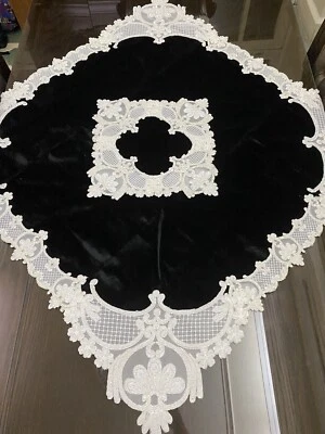 home decor table covers 4 pieces set Velvet Embroidered - Image 1 of 4