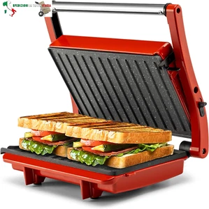 Bistecchiera Elettrica,Piastra per Panini con coperchio di chiusura e spie lumin - Foto 1 di 7