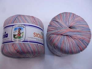 LOTTO 2 GOMITOLI 50 GR. CERVINIA 100% COTON. MERCERIZZATO MULTI 1106 +o- 125 MT. - Foto 1 di 1