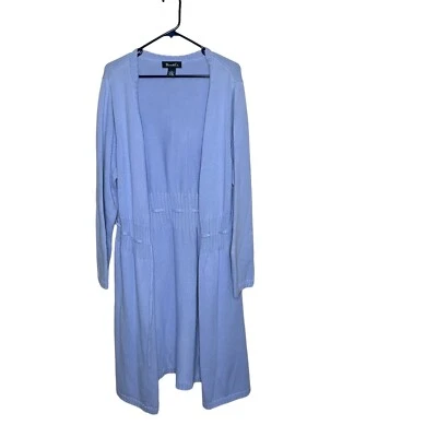 Denim & Co Women’s Long Sweater Cardigan Size 1X Blue Purple  - Image 1 of 4