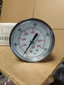 NUEVO MANÓMETRO MÉTRICO 4EFF1 63MM, 0-1000PSI, 0-7000KPA, 1/4"BSPT AIR, ACEITE, HYD - Imagen 1 de 3