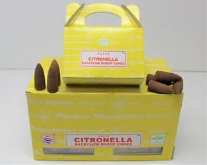 Citronella Backflow Incense Cones by Satya, 24 Pack SHIPS! FREE BUY MORE & SAVE! - Picture 1 of 9