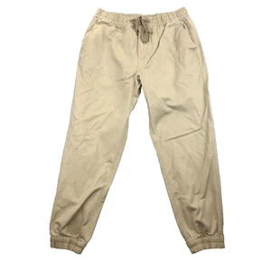Converse Mens Twill Jogger Pants Tan Khaki Size Medium Elastic Waist Athleisure - Picture 1 of 10