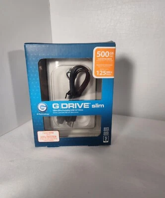 G-Technology 0G02869 G-Drive Slim USB 500GB Portable USB 3.0 post - Image 1 of 4
