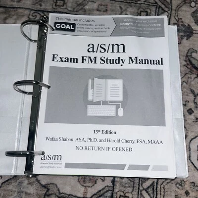 ASM Exam FM Study Manual 13th edition Binder Textbook - Image 1 of 3