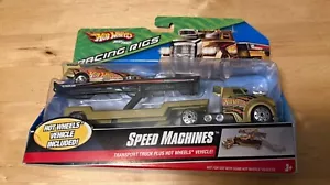 2009 hot wheels racing rigs speed machine transport truck with funny car - Picture 1 of 4