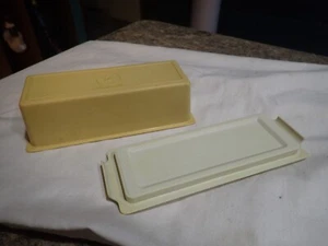 Tupperware Butter Dish Harvest Gold Top 636-10 Almond Base Single Stick - Picture 1 of 8