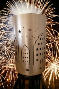 Feuertonne / Feuerkorb mit Motiv " Skyline " - Bild 1 von 4