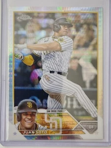 Juan Soto 2023 Topps cromo refractor prisma de béisbol San Diego Padres #100 - Imagen 1 de 8