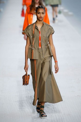 HERMÈS NUOVO HERMES Giacca Utility Cachi Gilet Cotone Primavera 2019 EU 34 US 2 Small