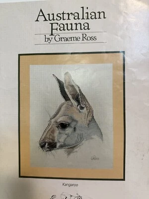 Graeme Ross  Kangaroo Cross Stitch Pattern Booklet Needlepoint Vintage Fauna - Image 1 of 3