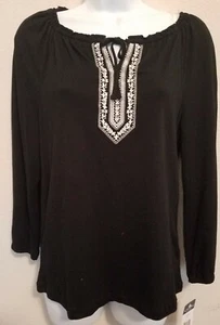 Chaps Blouse For Womens. Size S. Black color. Retail price $ 49.99 - Picture 1 of 3