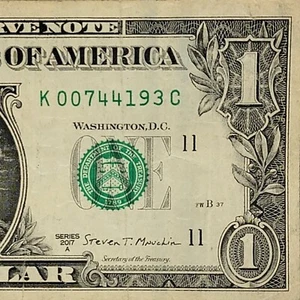 007 James Bond Fancy Serial Number One Dollar K00744193C 2017A Short Run 25.6mm - Picture 1 of 8