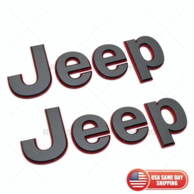2018 - 2022 Jeep Wrangler JL Left & Right Fender Decal Red & Grey MOPAR Foto 1 de 4
