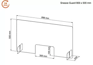 900x500mm Sneeze Guard Clear Acrylic Hygiene Screen Barrier Protective-shield - Picture 1 of 4