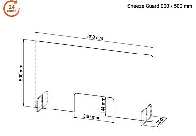 900x500mm Sneeze Guard  Clear Acrylic Hygiene Screen Barrier Protective-shield • 93.99£