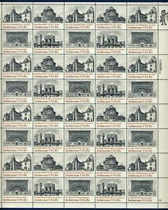 US, #1928-1931 AMERICAN ARCHITECTURE Sheet of 40 18¢ Stamps Mint Never Hinged