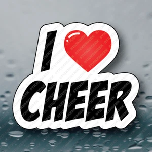I LOVE HEART CHEER Laptop Tablet Notebook Tumbler Water Bottle Sticker - Picture 1 of 1