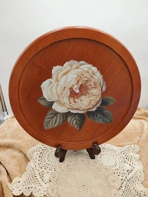 Wooden Lazy Susan w/ IOD Collage De Fleurs Transfer 13"(L) x 13"(W) x 1 3/4"(H) - Image 1 of 4