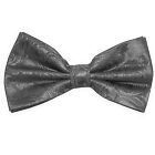 New Brand Q Men's Pre-Tied Bow Tie Paisley Micro Fiber Formal Wedding Dark Gray