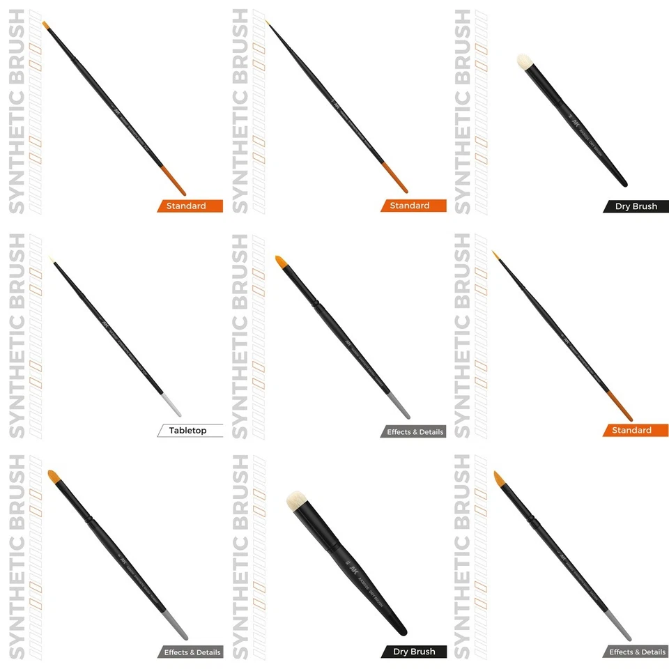 AK Interactive - Synthetic Paint Brushes (Choose your Brush)