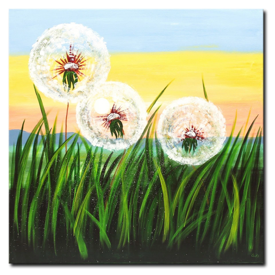 NOVAARTE Acryl Bild Gemälde Pusteblumen Abstrakte Malerei Moderne Kunst ORIGINAL - Bild 1 von 4