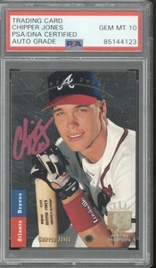 1992 Upper Deck #280 Chipper Jones Autograph Gem Mint PSA DNA 10 Auto - Picture 1 of 2