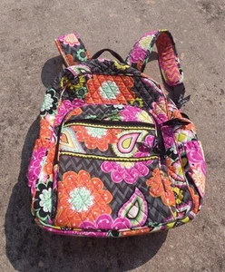Vera Bradley Campus Backpack Gray, Pink, Purple, Orange Flowers & Paisley - Picture 1 of 7