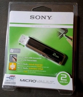 Unidad flash Sony MicroVault Plus USB 2.0 2 GB expansor virtual USM2GJ Foto 1 de 2