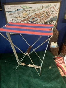 Fab 1950s Vintage Retro Folding Camping Stripped Stool By Pifco - Picture 1 of 9