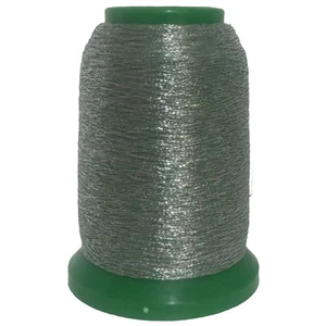 Amann Isamet 9950 SILVER DARK GREEN Metallic Embroidery Thread, 1000m Cone - Picture 1 of 1