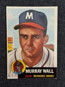 1953 TOPPS BASEBALL KARTE #217 MURRAY WALL MILWAUKEE BRAVES EX-EXMT SCHARF - Bild 1 von 2