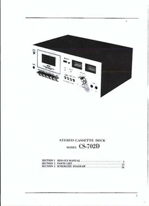 Akai Service Manual für CS- 702 D Copy - Picture 1 of 1