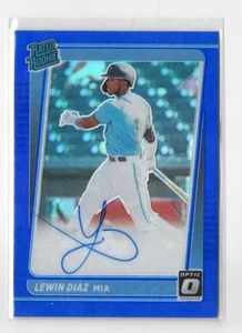 2021 Donruss Optic Lewin Diaz BLUE HOLO PRIZM AUTO AUTOGRAPH RC 61/75 MARLINS - Picture 1 of 1
