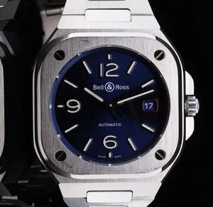 2022 Bell & Ross Steel Men’s Automatic 40mm Blue Dial Watch Box & Docs BR05 - Picture 1 of 13