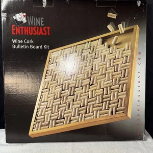 DIY Wine Cork Bulletin Board Kit, Wine Enthusiast 16"x 16", Cork New In Box - Picture 1 of 9