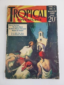 Revista Tropical Adventures Pulp marzo 1928 HG Wells - cubierta pirata - 1er número - Imagen 1 de 9