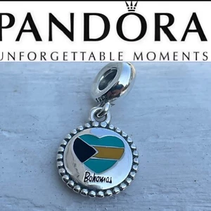 Rare Pandora Authentic Exclusive Bahamas Flag Dangle Charm - Picture 1 of 5