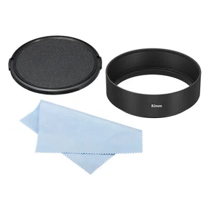 82mm Lens Hood, Standard Focus Frosted Surface Hood with Cap and Cleaning Cloth - Picture 1 of 7