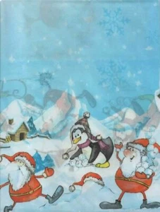 "Manta central ""Navidad"" PVC decoración de mesa mantel Papá Noel pingüino - Imagen 1 de 1